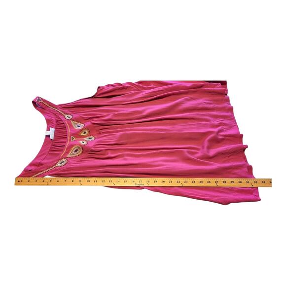 Fashion Bug Embroidered Beaded Sleeveless Tunic Top Womens Size 3X Pink Boho - Picture 8 of 8